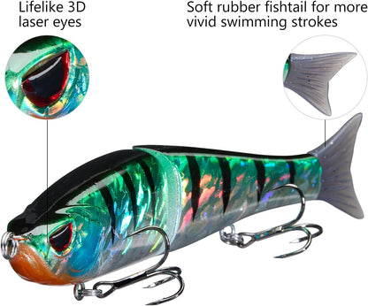 Bassdash SwimShad Glide Baits Jointed Swimbait Bass Pike Salmon Trout Muskie Fishing Lure