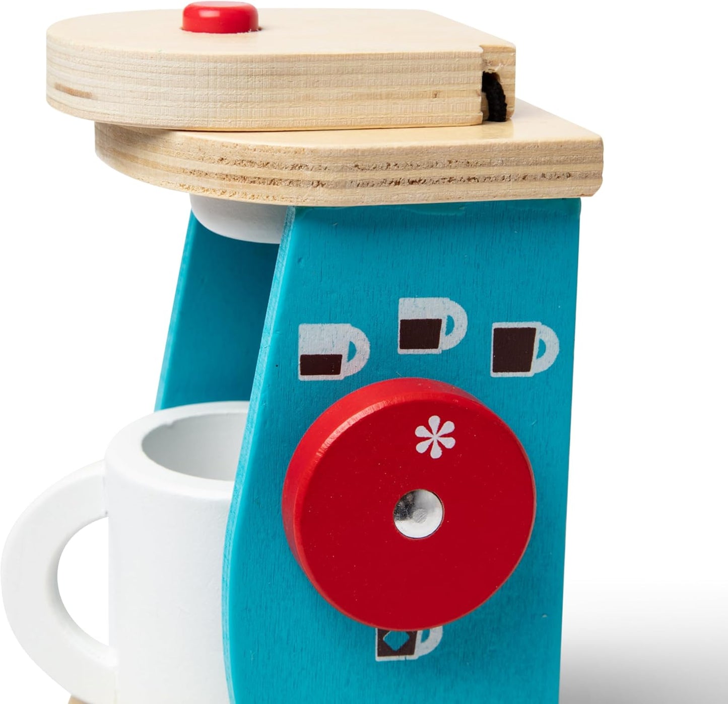 Wooden Kids Coffee Maker Play Set with Mugs and Accessories, Pretend Play Kitchen Toy for Creative Role Play - PuriLite