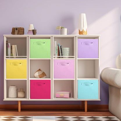 ShellKingdom Storage Bins, Foldable Fabric Storage Cubes And Cloth Organizer Drawer For Closet And Toys, 6 Pack (Lavender+Light Blue+Pink)