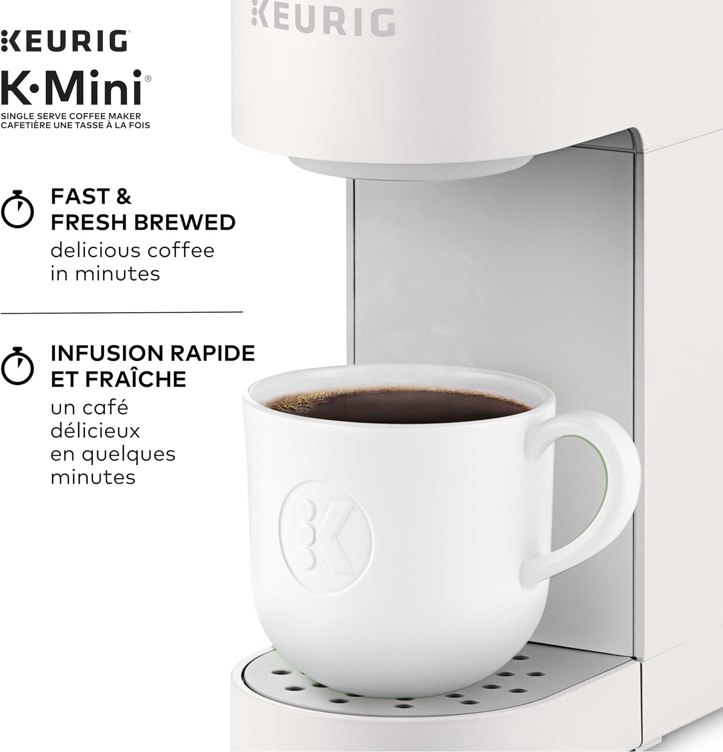 Keurig K-Mini Single Serve K-Cup Pod Coffee Maker, Featuring An Ultra-sleek Design, Warm Stone