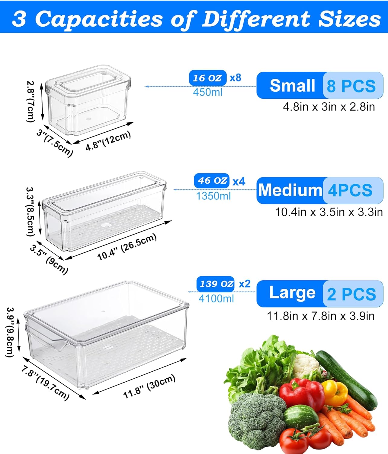 Pure Future 50-Piece Large Airtight Food Storage Containers with Lids, BPA-Free Stackable & Microwave Safe Kitchen Set for Meal Prep, Freezer Use - 25 Containers & Lids, Leakproof Design