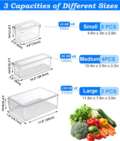 Pure Future 50-Piece Large Airtight Food Storage Containers with Lids, BPA-Free Stackable & Microwave Safe Kitchen Set for Meal Prep, Freezer Use - 25 Containers & Lids, Leakproof Design