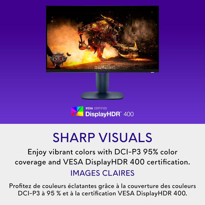 Alienware 25 Gaming Monitor AW2523HF 24.5" IPS LED Full HD (1920 × 1080) 360Hz Display - AMD FreeSync - VESA - Monitor (USB, HDMI) Height/Tilt/Swivel/Pivot Adjustability - Dark Side of The Moon