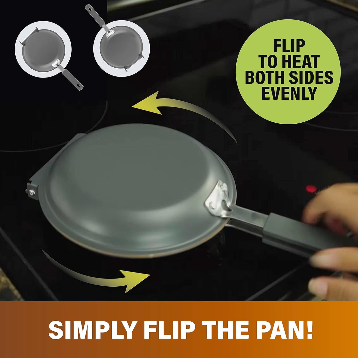 Gotham Steel Pancake Bonanza Pancake Maker, 2-Sided Nonstick Pancake Pan, Crepe Maker, Egg Pan, for Perfect Pancakes Eggs Crepes, Long Lasting Nonstick, Even Heating, Dishwasher Safe, 100% Toxin Free