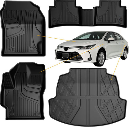 AOMSAZTO Floor Mats & Trunk Mat for 2024 2025 Chevy Equinox EV (Non Fuel),TPE All Weather Protection 2 Rows Car Floor Liners with Cargo Liner for Chevrolet Equinox EV (Non Fuel)