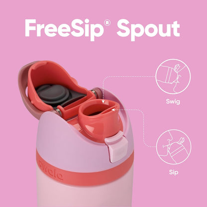 24 oz Insulated Stainless Steel Water Bottle with Straw Lid – Double Wall Cold Drink Bottle for Sports, Travel, Gym, and Daily Hydration (Pink) - PuriLite