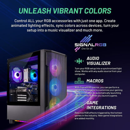 Skytech Shadow Gaming PC, Intel i5 13400F 2.5 GHz (4.6GHz Turbo Boost), NVIDIA RTX 4060 8GB GDDR6X, 1TB NVME, 32GB DDR5 RAM 5200 RGB, 650W Gold PSU, Wi-Fi, Win 11 Home