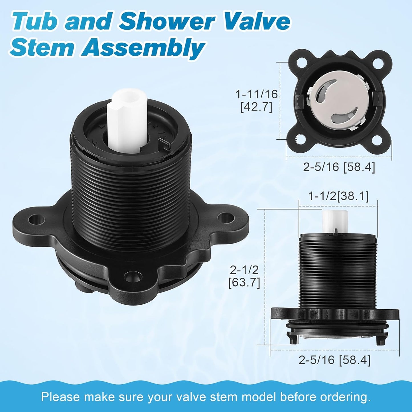 Dreyoo Pressure Balancing Cartridge and Valve Stem Assembly, Compatible with 971-2500 and 974-2910, Compatible with Pfister 0X8/JX8/VB8/JV8 Deep Casting Valve, for Single Handle Tub and Shower Parts