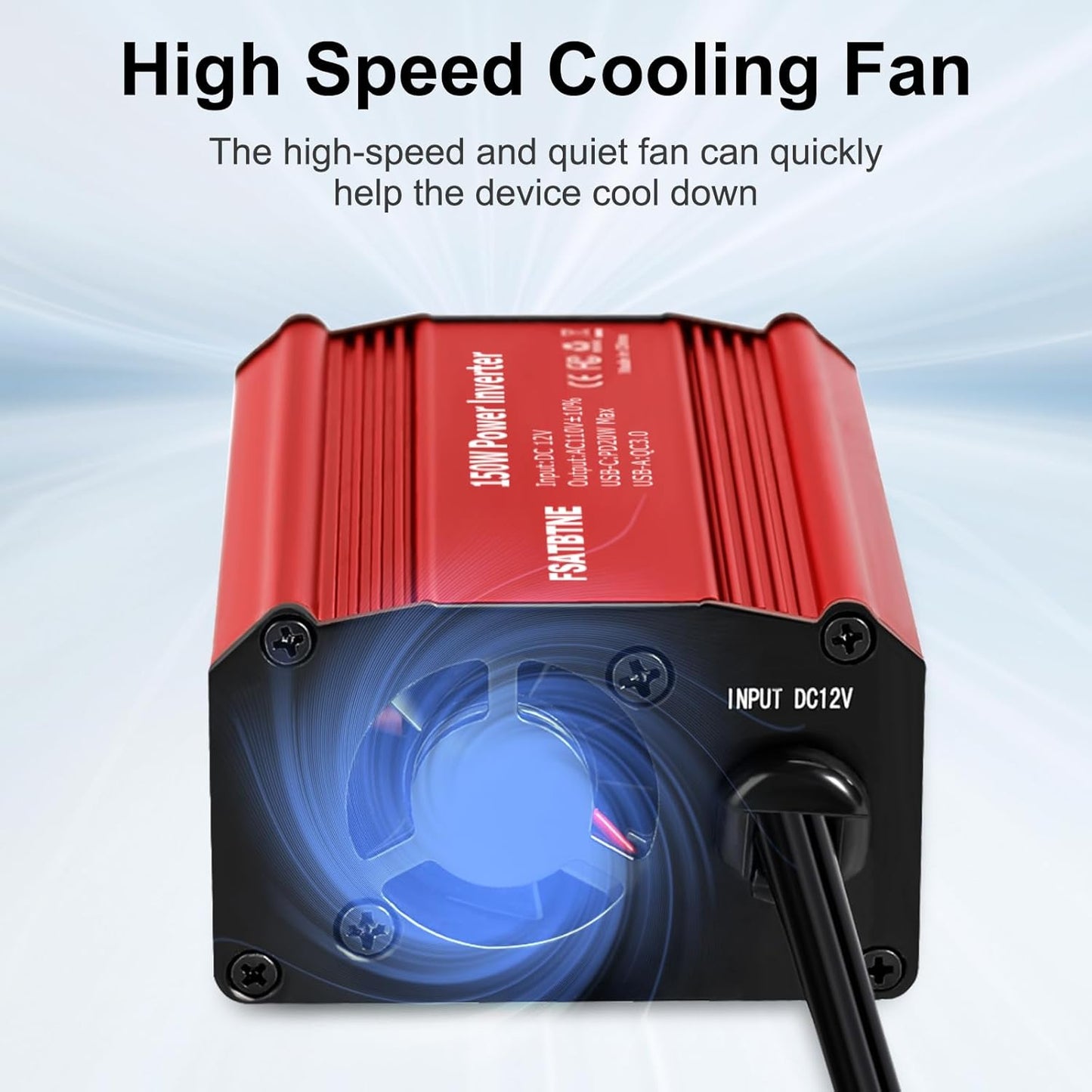 FSATBTNE 400W Power Inverter 12V DC to 110V AC Car Plug Adapter Outlet Converter with [65W PD USB-C] & [18W QC USB-A] Fast Charging Ports and 2 AC Outlets Car Power Inverters for Vehicles