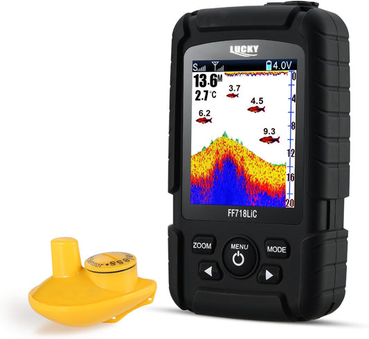 LUCKYLAKER Portable Fish Finder for Recreational Fishing from Dock, Shore or Bank Depth Finder