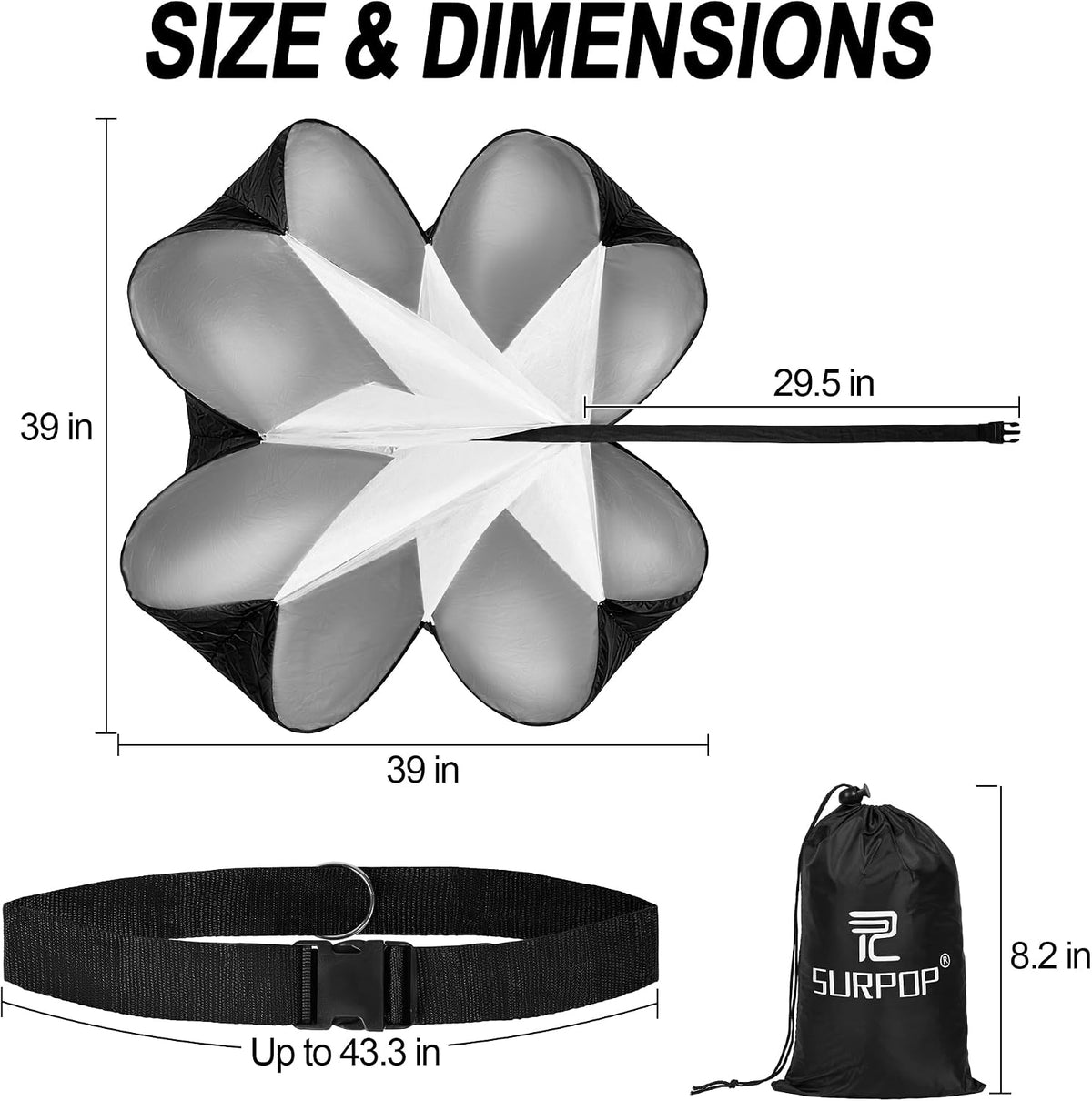 Running Parachute for Speed & Agility Training with Adjustable Belt