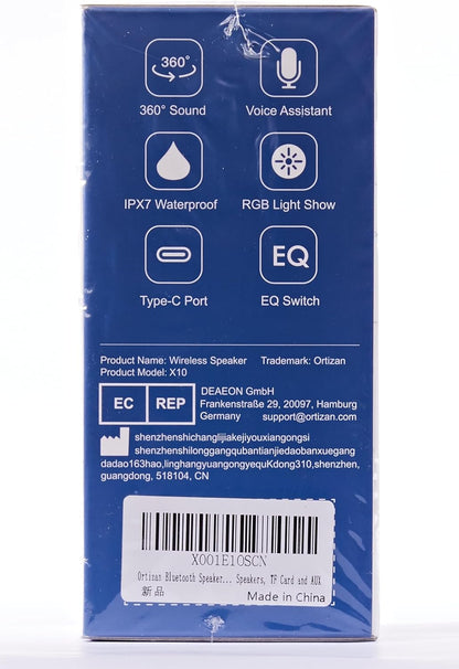 Ortizan Portable Bluetooth Speaker, IPX7 Waterproof Wireless Speaker with 24W Loud Stereo Sound, Outdoor Speakers with Bluetooth 5.0, 30H Playtime,66ft Bluetooth Range, Dual Pairing for Home