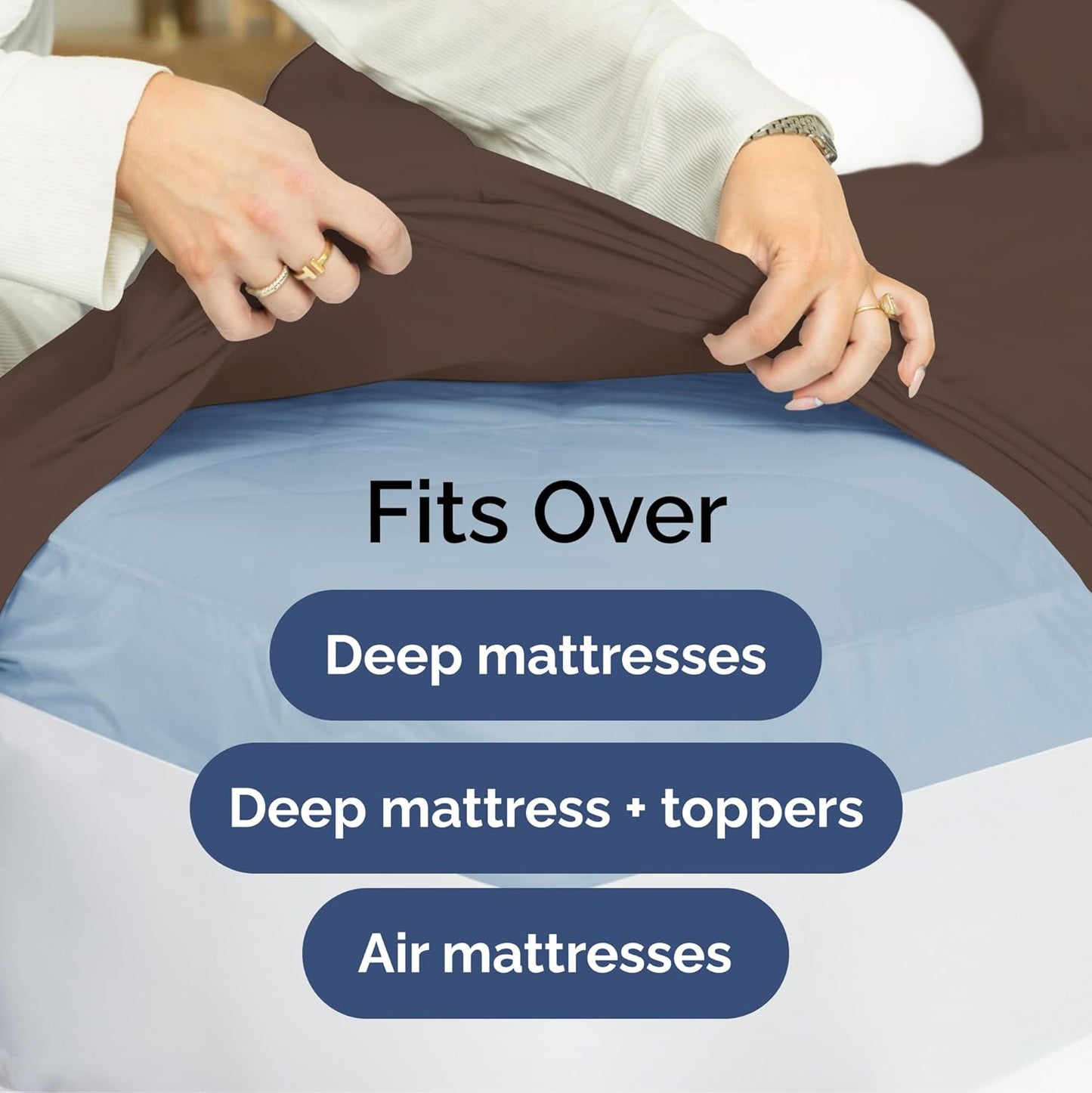 Extra Deep Queen Sheet Set - 6 Piece Breathable & Cooling Sheets - Hotel Luxury Bed Sheets Set - Easy & Secure Fit - Soft, Wrinkle Free & Comfy Sheets Set - White Sheet Set w/Extra Deep Pockets