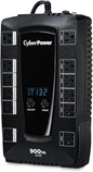 CyberPower AVRG900LCD Intelligent LCD UPS System, 900VA/480W, 12 Outlets, AVR, Compact