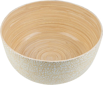 Restaurantware-Bambuddha 51 Ounce Extra Large Salad Bowl, 1 Heavy-Duty Round Salad Bowl - Sustainable, Reusable, Blue Bamboo Serving Dish, for Serving Salads, Fruits, and Appetizers