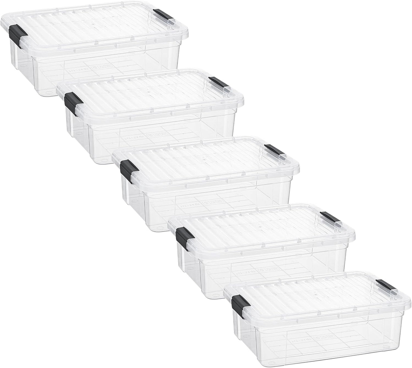 Superio Storage Bins with Lids- 3 Pack, 1.85 Qt Clear Boxes for Organizing, Stackable Plastic Containers- BPA Free, Non-Toxic, Odor Free, Organizer for Home, Office, Dorm