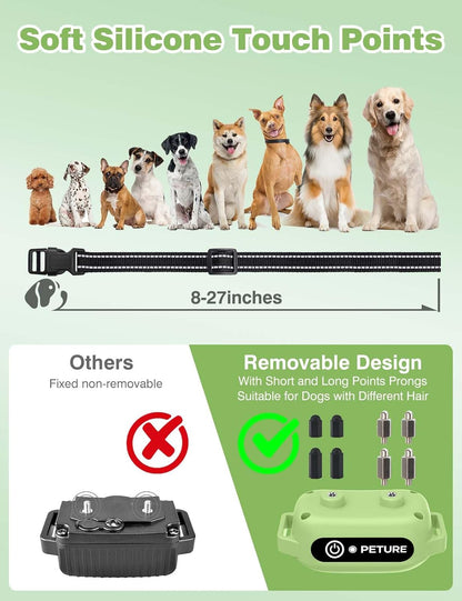 Peture Shock Collar with Remote -Long Range Control Training Collar for Dogs Rechargeable IPX7 Waterproof Dog Training Collar for Large Medium Small Dogs 3 Chanal (Pink)