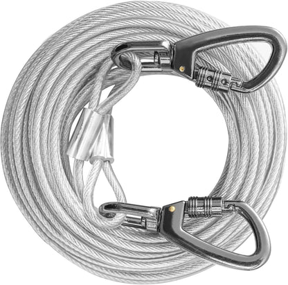 Dog Tie Out Cable Chew Proof, Long Dog Leash 30FT, Dog Runner for Yard Heavy Duty, Dog Chains for Outside, Sturdy Long Line Lead for Dogs Training Outdoor in Yard or Camping