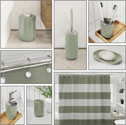 Clara Clark Bathroom Set - Gray Bathroom Accessories Set, Bathroom Sets with Shower Curtain and Rugs, 23PC Shower Curtain Set with Liner, Soap Dispenser, Soap Dish, Toilet Brush Holder, and Trash Can