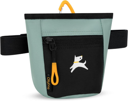 OllyDog Goodie Treat Bag, Dog Treat Pouch, Waist Belt Clip for Hands-Free Training, Magnetic Closure, Dog Training and Behavior Aids, Three Ways to Wear (Iceberg Green)