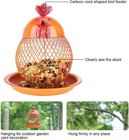 Bird Feeders for Small Birds Squirrel Proof Pet Supplies Birdfeeder Wall Mounted Bird Feeder Window Bird Feeders for Small Birds for Garden, Balcony and Shed,Gold