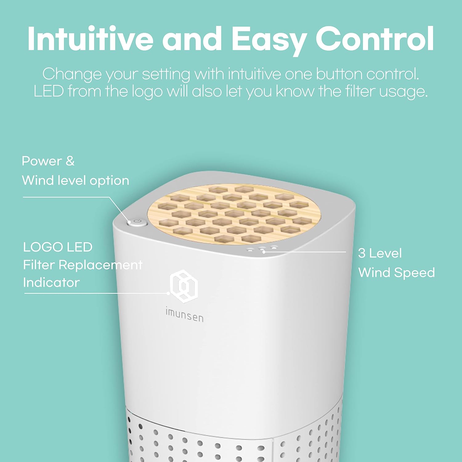 IMUNSEN M-003R True HEPA 13 Filter Air Purifier for Car, Desk, and Office with Carbon Deodorization Filter, 4-Stage Filtration, Smoke, Odors, Allergens, USB Port 5V, Made in Korea - Red - PuriLite