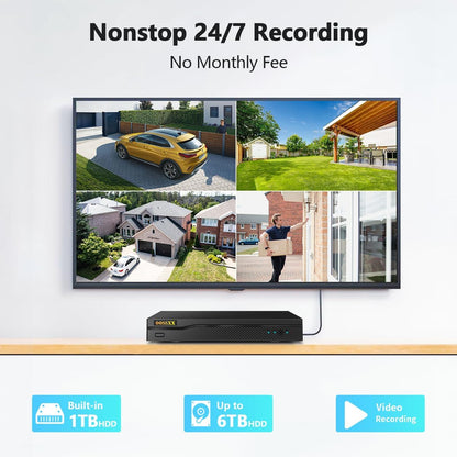 (Full HD 5MP Definition) Outdoor Wired Security Camera System Video Surveillance Cameras for Home Security DVR Systems, CCTV Camera for House Video Monitor Outside Surveillance
