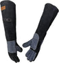 Animal Handling Gloves | 60 cm Long Leather Bite, Scratch, Cut and Puncture Resistant Gloves for Pet Handling, Reptiles, Birds, Welding and Gardening
