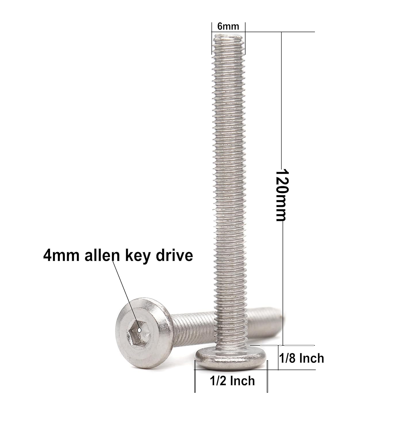 binifiMux 4pcs M10-1.25 x 70mm Serrated Flanged Hex Bolts Flange Hexagon Screws, Stainless Steel 18-8 (304), Plain Finish, DIN 6921