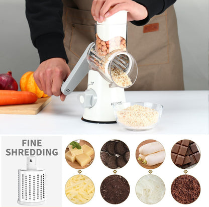 Purilite Select Rotary Cheese Grater with 3 Stainless Steel Blades