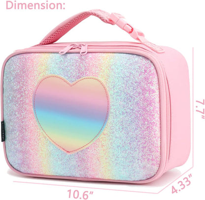 FlowFly Kids Lunch Box Insulated Soft Bag Mini Cooler Back to School Thermal Meal Tote Kit for Girls, Boys, Black