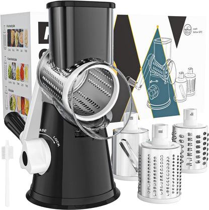 Purilite Select Rotary Cheese Grater with 3 Stainless Steel Blades