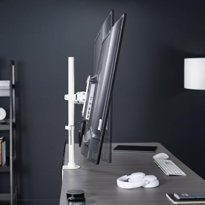 VIVO Ultra Wide TV Desk Mount for up to 55 inch Screens Weighing 29.9kg, Full Motion Height Adjustable Single Television Stand, Black, STAND-V155C