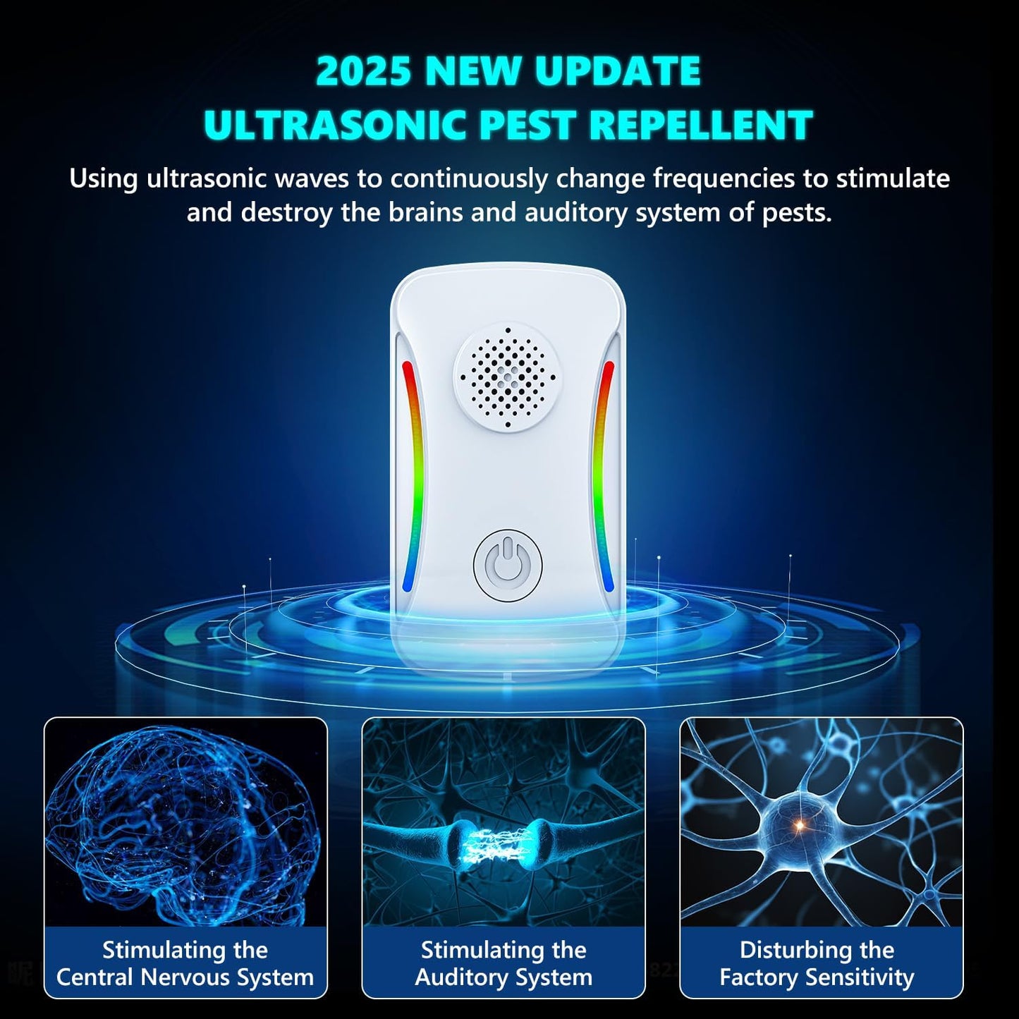 Upgraded 6 Packs Ultrasonic Pest Repeller, Electronic Pest Repellent Plug in Indoor for Insect Roach Rodent Bug Mosquito Mice Spider Ant Mouse Repellent for Home Kitchen Office Warehouse