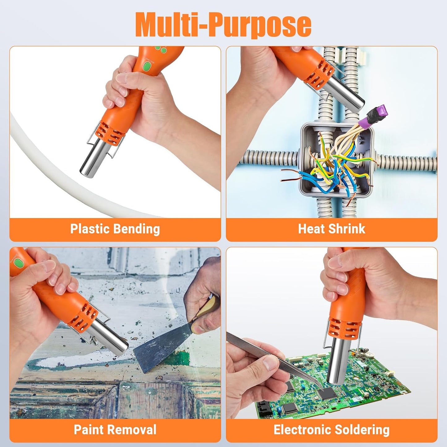 8028 Hot Air Rework Station, Portable SMD Rework Desoldering Digital Heat Gun with Nozzles, °C/°F Conversion