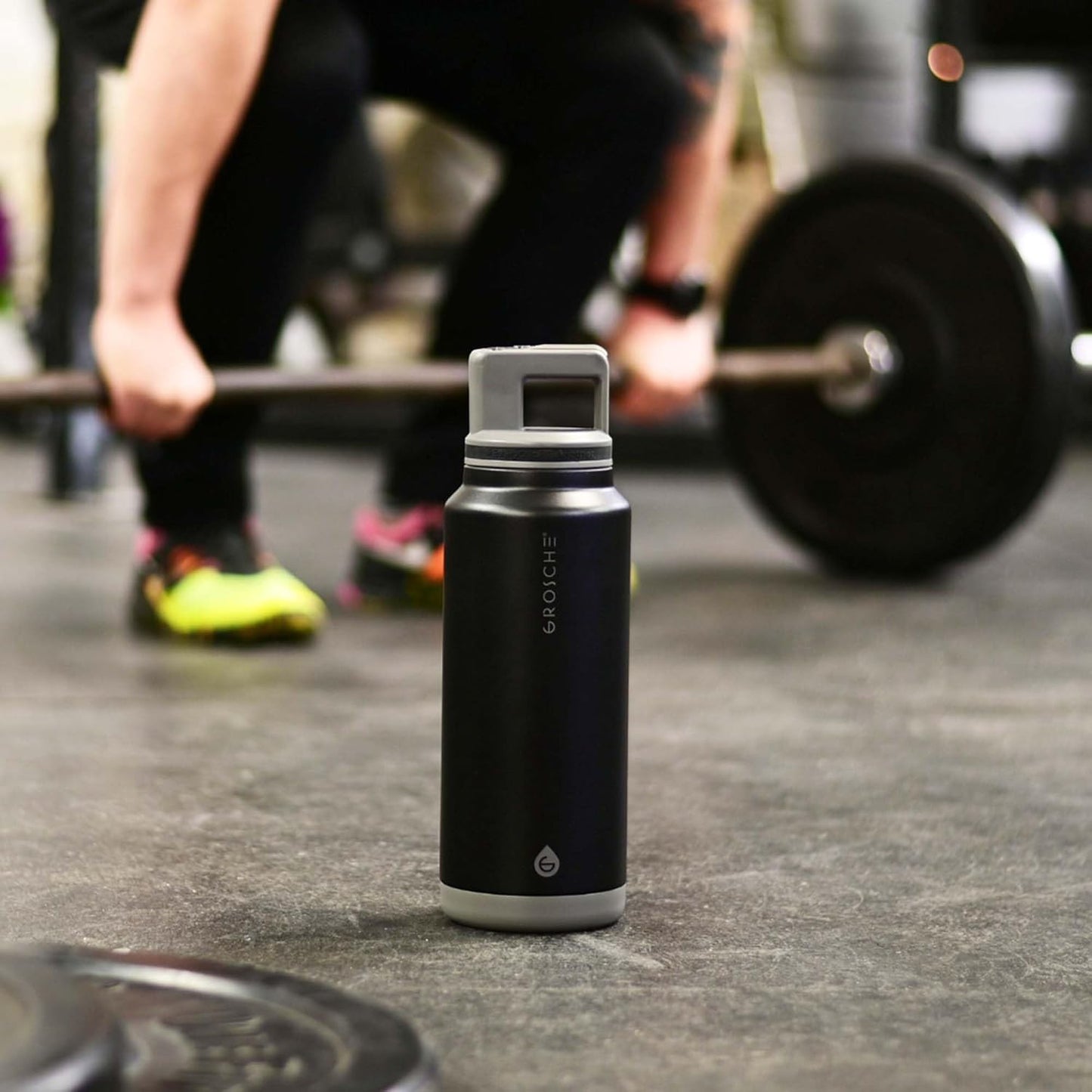 GROSCHE Alpine Flip 'N Sip 16oz Insulated Water Bottle - Stainless Steel, Leakproof Flask with Straw - Perfect for Gym, Travel, Sports & Outdoor Use, Canadian Brand! - 16 fl. oz, Scuba Blue