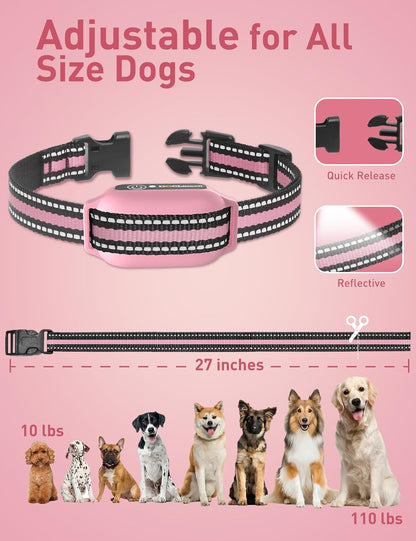 DOGLinsen 2-in-1 Bark and Shock Collar for Dogs, Smart Anti Barking Dog Training Collar with 5 Adjustable Sensitivity, Automatic Bark Collar with Remote, Vibration, Beep, Shock and Automatic