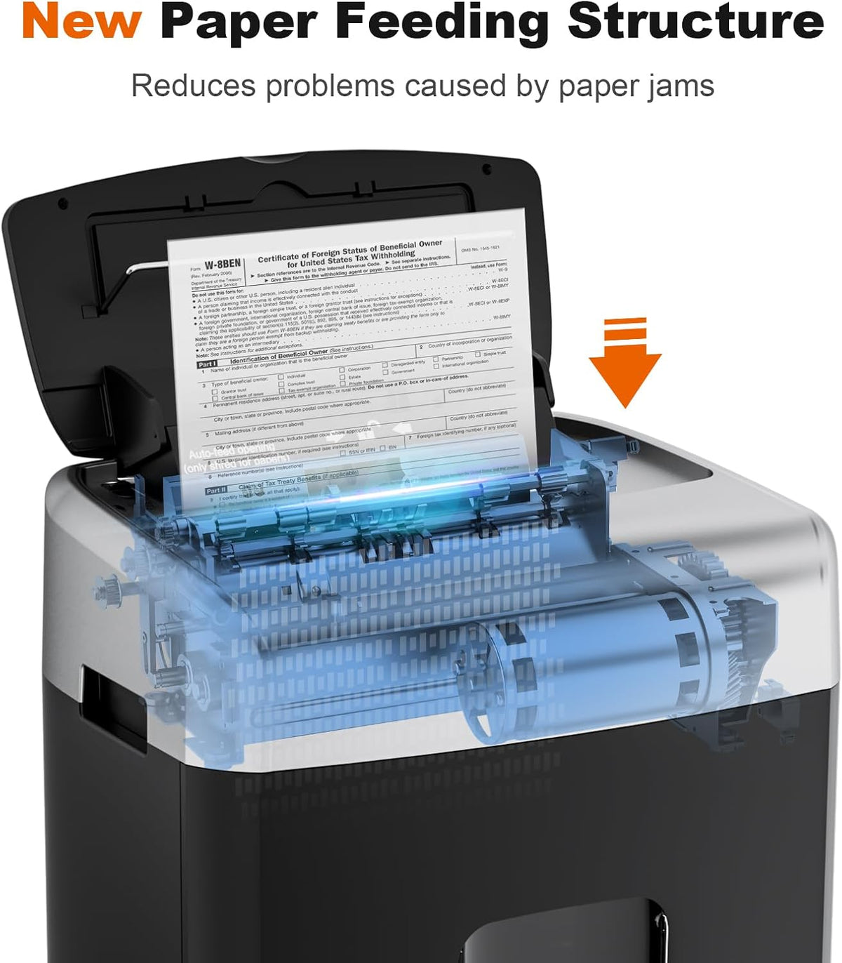 Bonsaii 120-Sheet Auto Feed Paper Shredder for Office, Heavy Duty Micro Cut