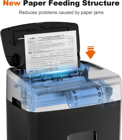 Bonsaii 120-Sheet Auto Feed Paper Shredder for Office, Heavy Duty Micro Cut