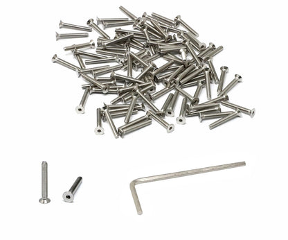 iexcell 5 Pcs M8 x 80mm Thread Pitch 1.25 mm Stainless Steel 304 Hex Socket Flat Head Cap Screws Bolts Kit
