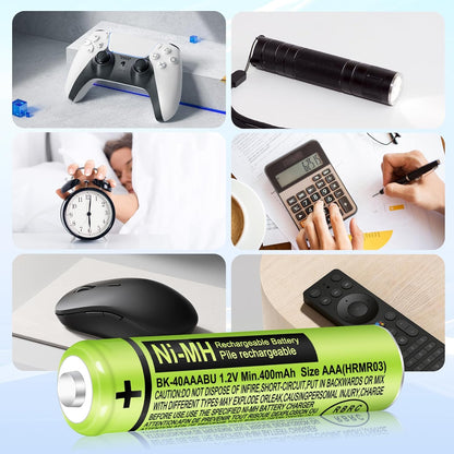 6 Pack BK-40AAABU Ni-MH AAA Rechargeable Battery for Panasonic,1.2v 400mah Rechargeable AAA Batteries Panasonic Cordless Phones, Electronics,Remote Controls