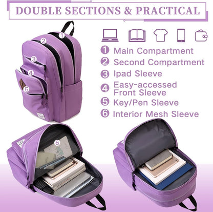 School Backpack for Men Women,Vaschy Lightweight School Bag Bookbag Casual Daypack for High School/College/Teens/Travel/Work