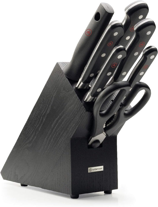 Wüsthof Classic Knife Block Set, 8 Pieces (1090170707), Precision Forged High-Carbon Stainless Steel Blade