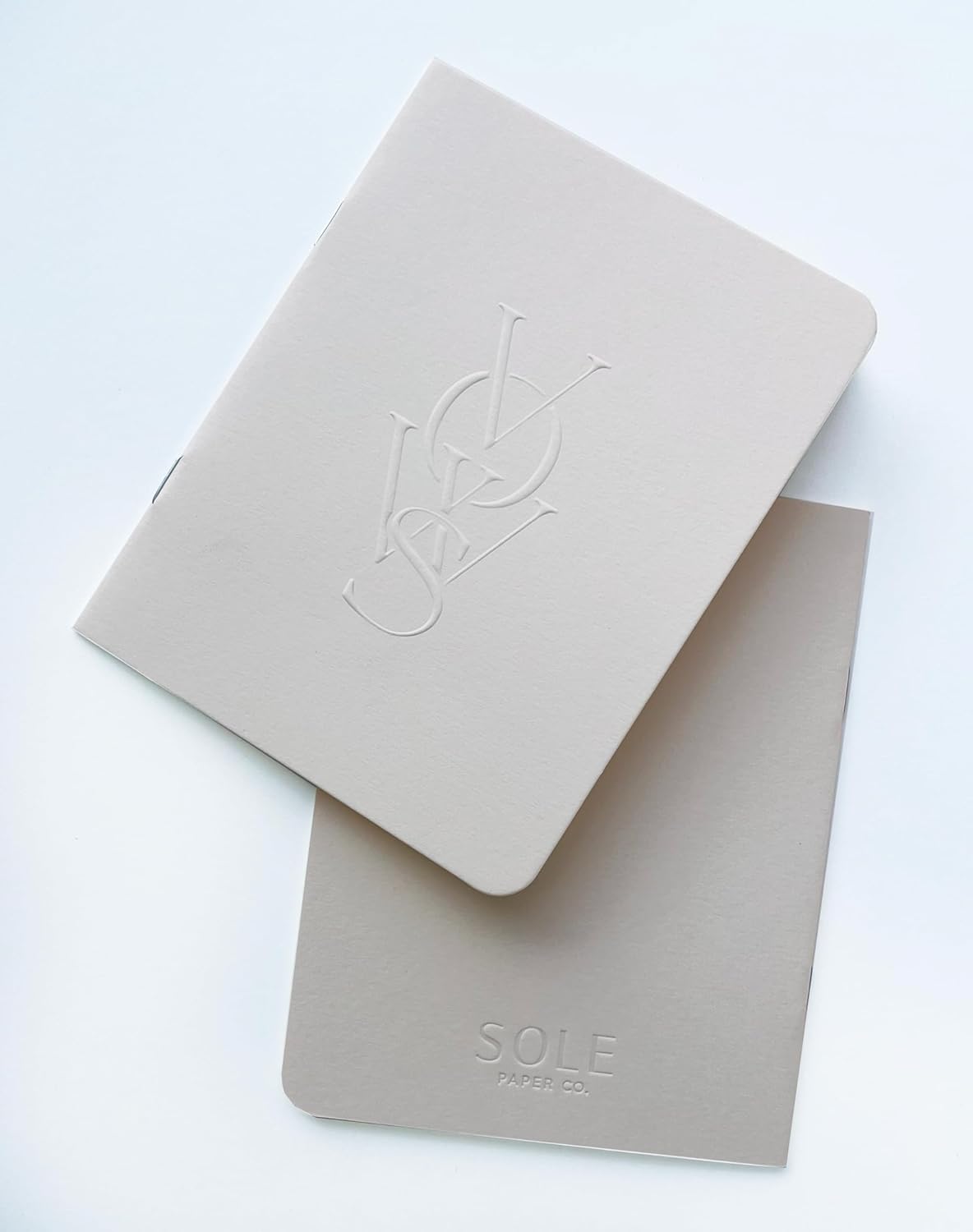 SOLE PAPER CO. Embossed Vow Books, His & Her Unisex, Vow Renwal, Bride & Groom, Wedding Vow Books, Couples Books, Hand Crafted Modern Books (Vellum)