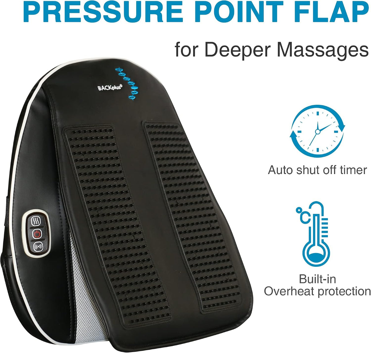 Shiatsu Massage Pad with Heat for Back and Foot Chair or Car Portable Shiatsu massage pad with soothing heat, deep kneading nodes, and car adapter for dual back and foot use