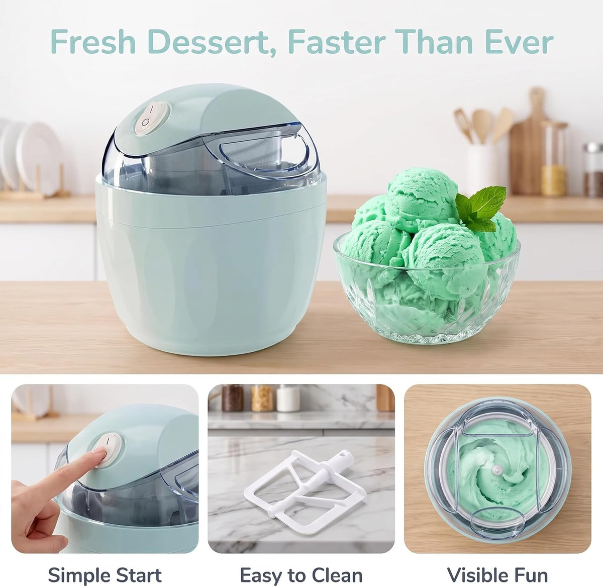 2026 New Small Home Mini Ice Cream Maker, Just 15 Minutes, One-touch Dessert Maker, Single Serving Of Gelato, Frozen Yogurt, Easy One-touch Dessert Maker For Families Pink