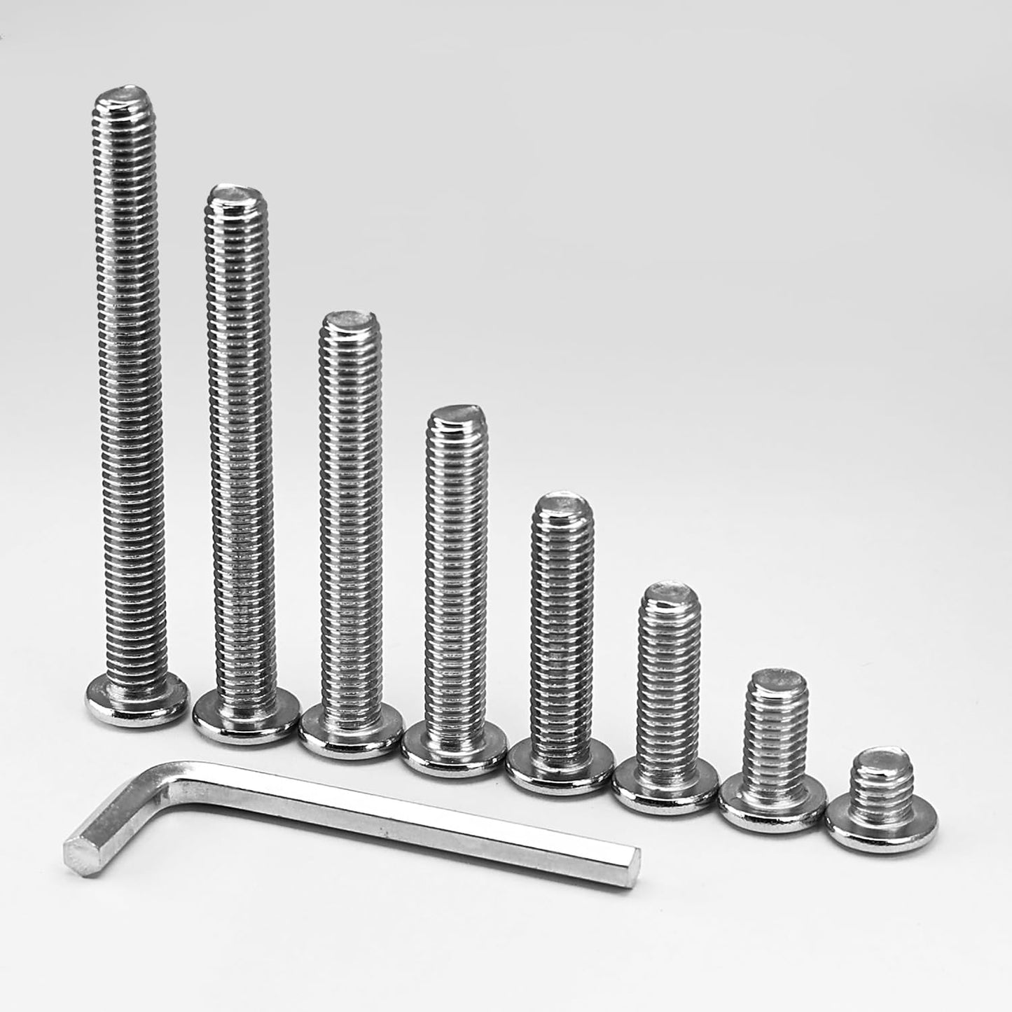 M8 x 16mm 20 PCS Flat Head Hex Socket Cap Screws Bolt, Furniture Bolts, 304 Stainless Steel 18-8, Full Thread (with Hex Spanner)