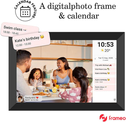 32GB FRAMEO 10.1 Inch Smart WiFi Digital Photo Frame 1280x800 IPS LCD Touch Screen, Auto-Rotate Portrait and Landscape, Built in 32GB Memory, Share Moments Instantly via Frameo App from Anywhere