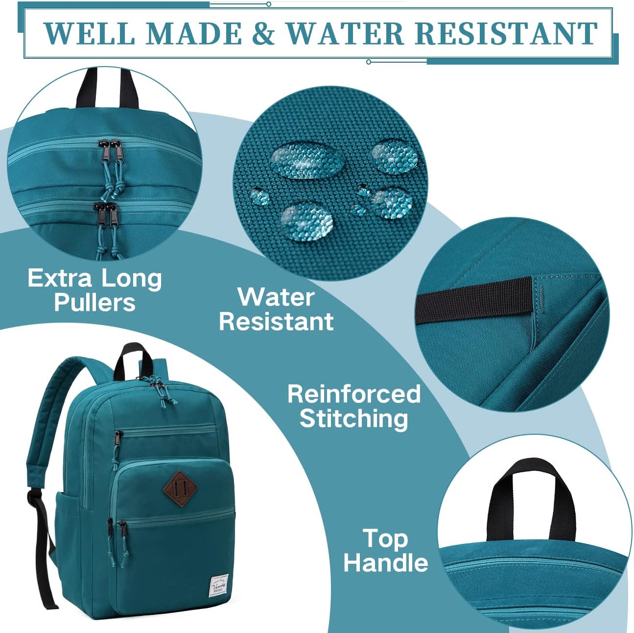 School Backpack for Men Women,Vaschy Lightweight School Bag Bookbag Casual Daypack for High School/College/Teens/Travel/Work