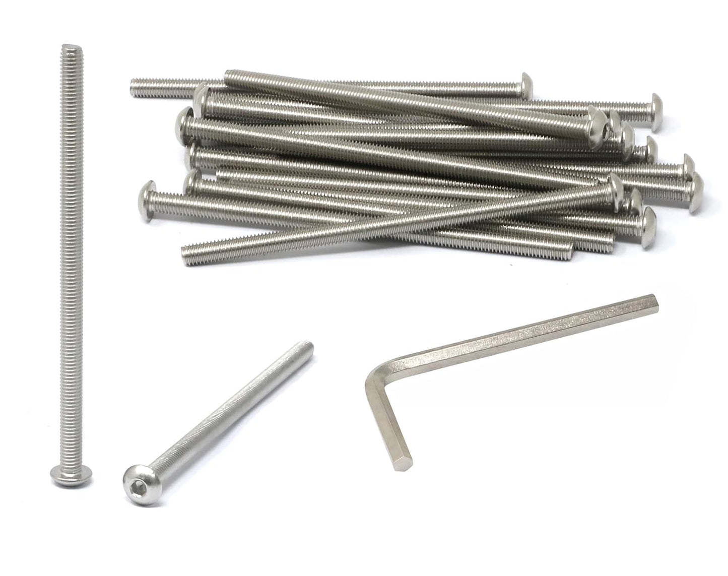 iexcell 50 Pcs M6 x 20mm Thread Pitch 1 mm Stainless Steel 304 Hex Socket Button Head Cap Screws Bolts Kit